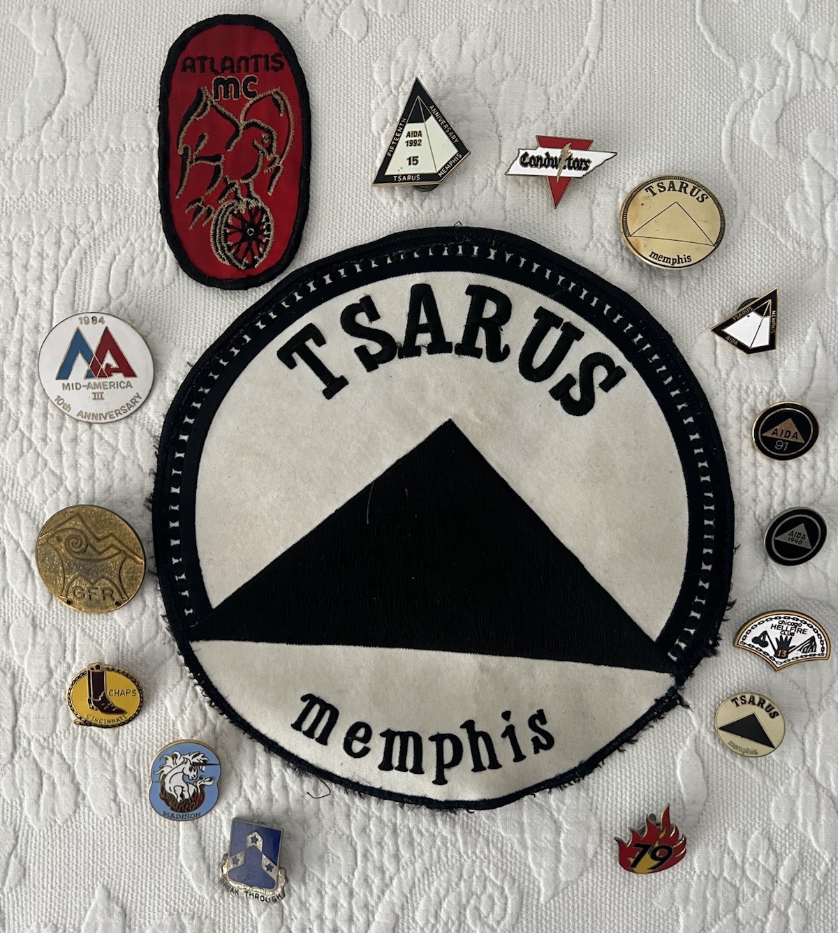 Vintage Gay Motorcycle Back Patch Pin Lot Memphis Nashville Chicago Mid-America Vintage Gay Motorcycle Back Patch Pin Lot Memphis Nashville Chicago Mid-America