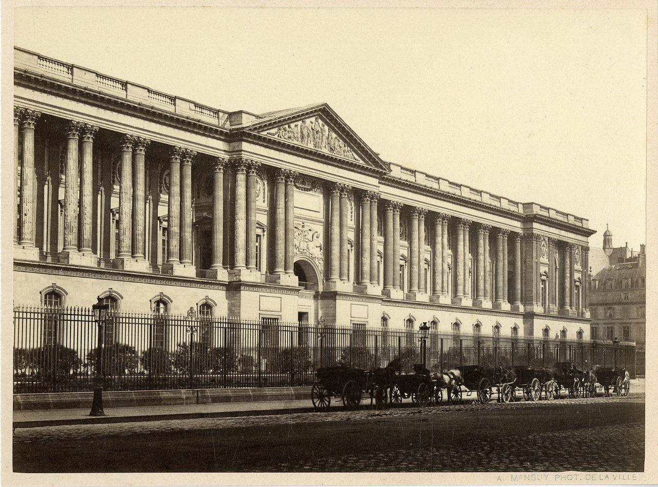 A. Mansuy, France, Paris, Colonnade du Louvre Vintage Albumen Print. Vintage Fr