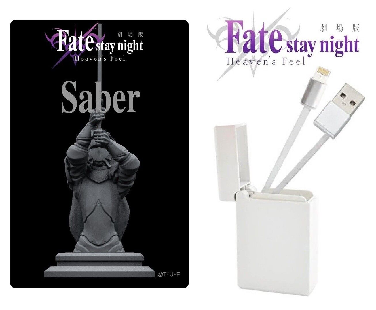 Fate/stay night Heaven‘s Feel BOX Storing Type USB Cable Charging iPhone Saber