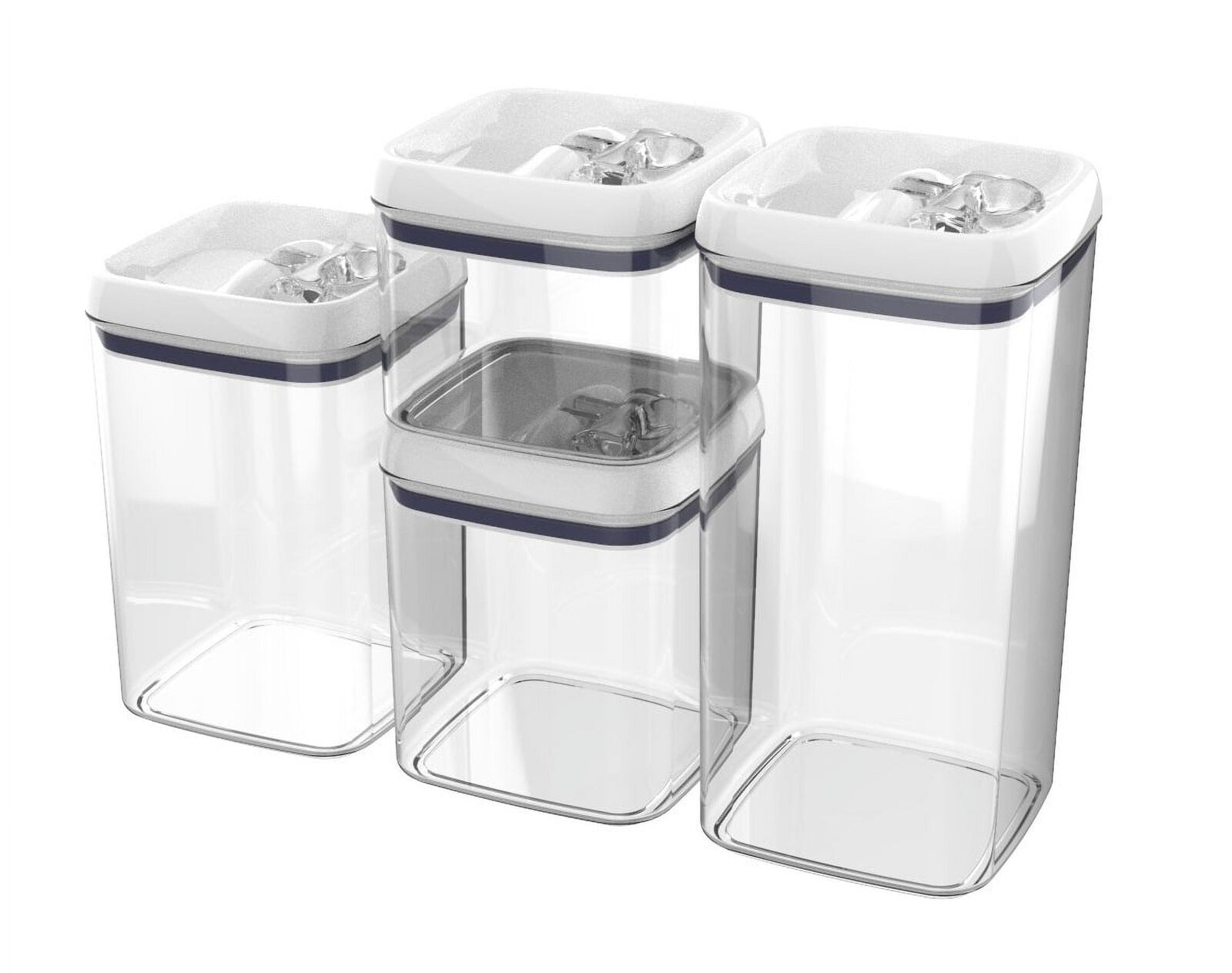 Canister Pack of 4, Square Food Storage Set