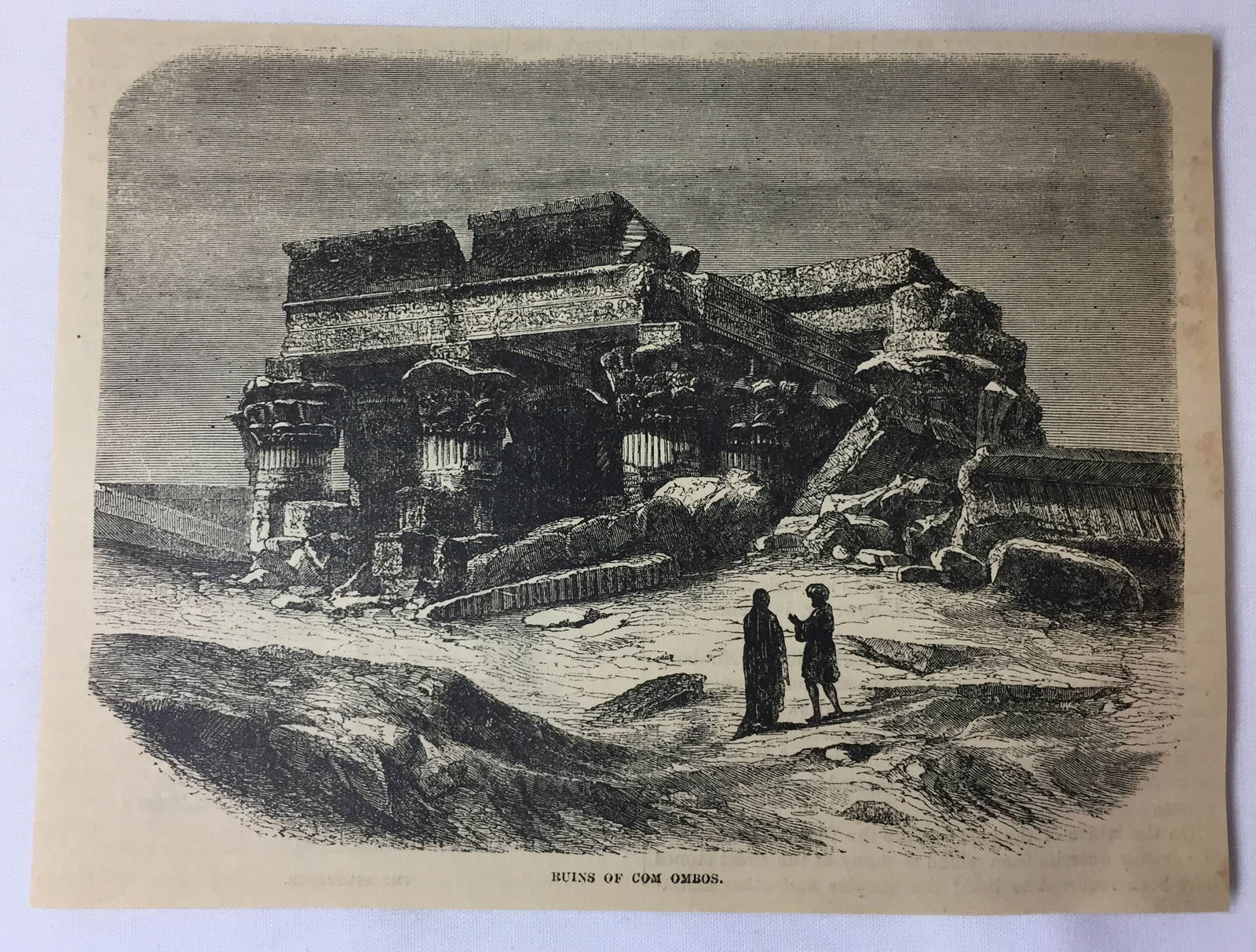 1877 magazine engraving ~ RUINS OF COM OMBOS Kom Ombo Egypt 1877 magazine engraving ~ RUINS OF COM OMBOS Kom Ombo Egypt