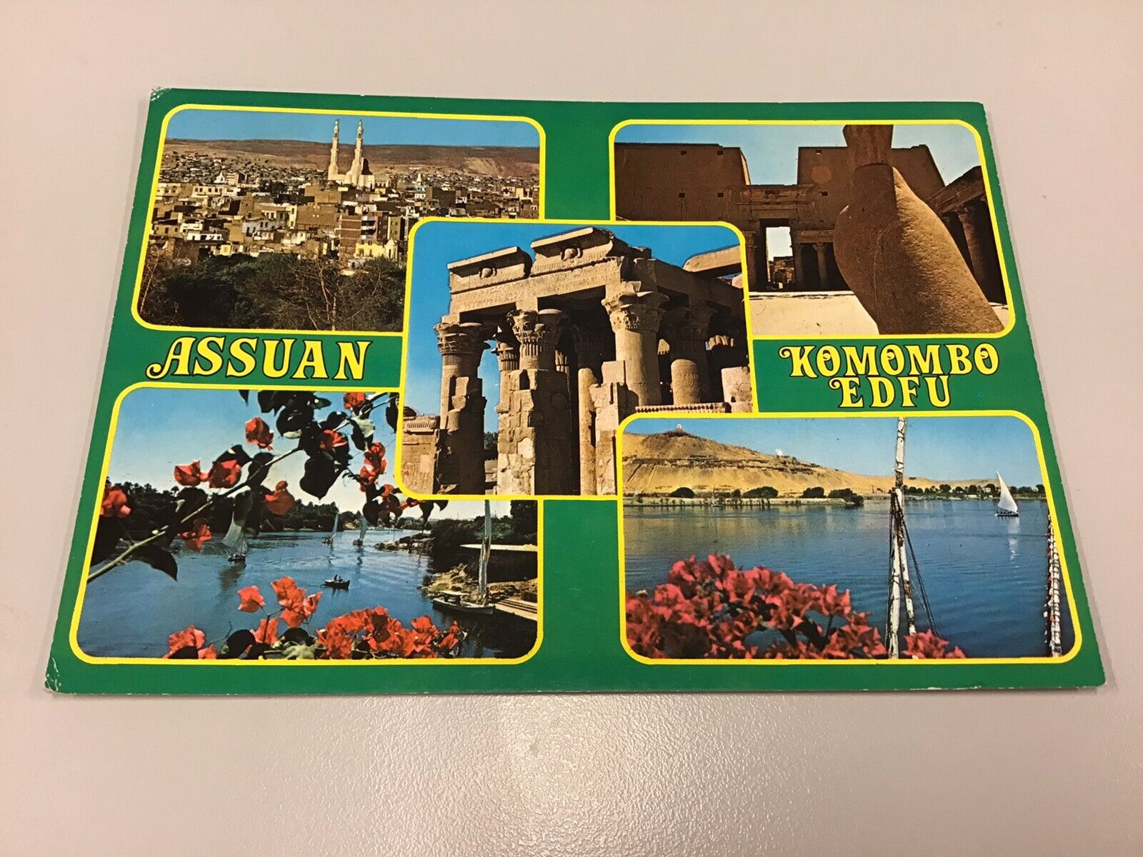 Vintage Unused Postcard Assuan Komombo Edfu Egypt