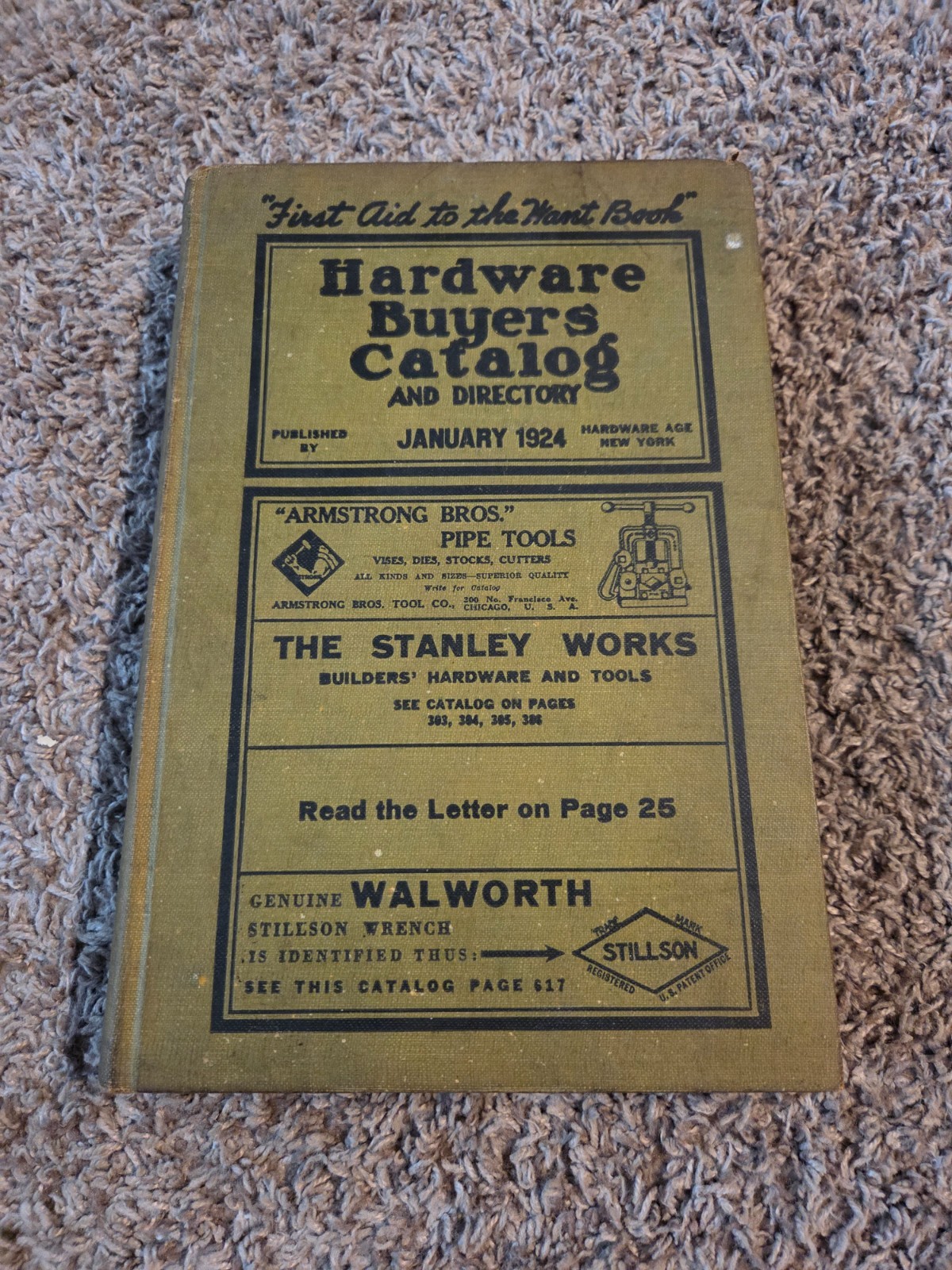 Antique January 1924 Hardware Age Buyers Catalog New York Rare Directory Tools