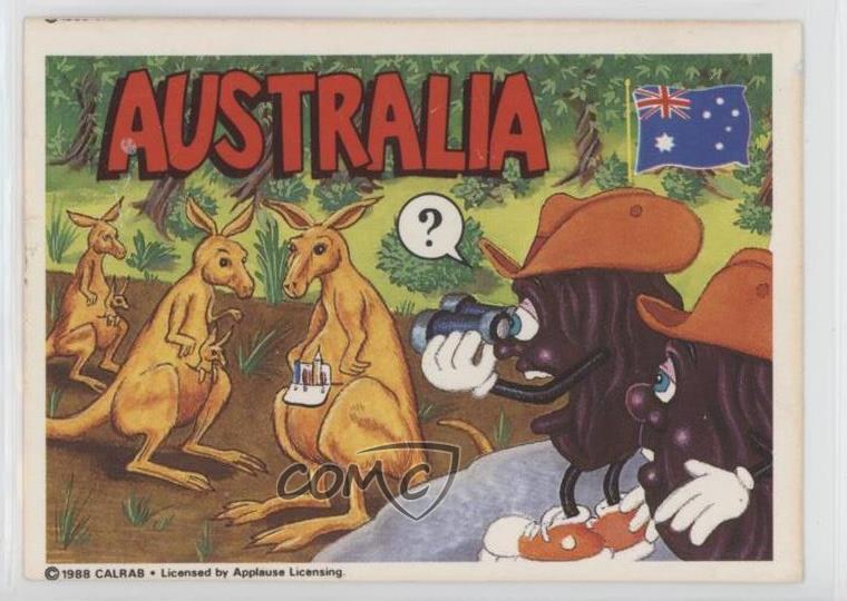 1988 Zoot The California Raisins World Tour Stickers Australia #2 9hx