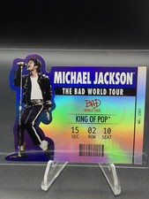 Michael Jackson Bad World Tour 1987 #253 Die-Cut Hologram Concert Ticket Pass picture