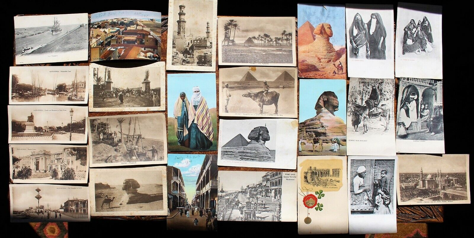 29 Antique Postcards -Egypt (Alexandria,Cairo,Suez.Pt .Said,Luxor&Cheops)1909-11