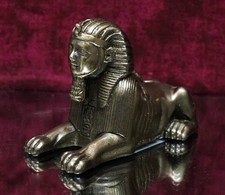 Small Bronze Metal Colored Egyptian Style Sphinx Figurine Statue picture
