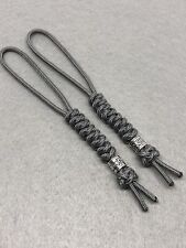 275 Paracord  Knife Lanyard 2pk Graphite Cord Snake Knot With Metal Bead picture