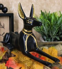 Egyptian Deity of Mummification Afterlife God Anubis In Dog Jackal Form Figurine picture