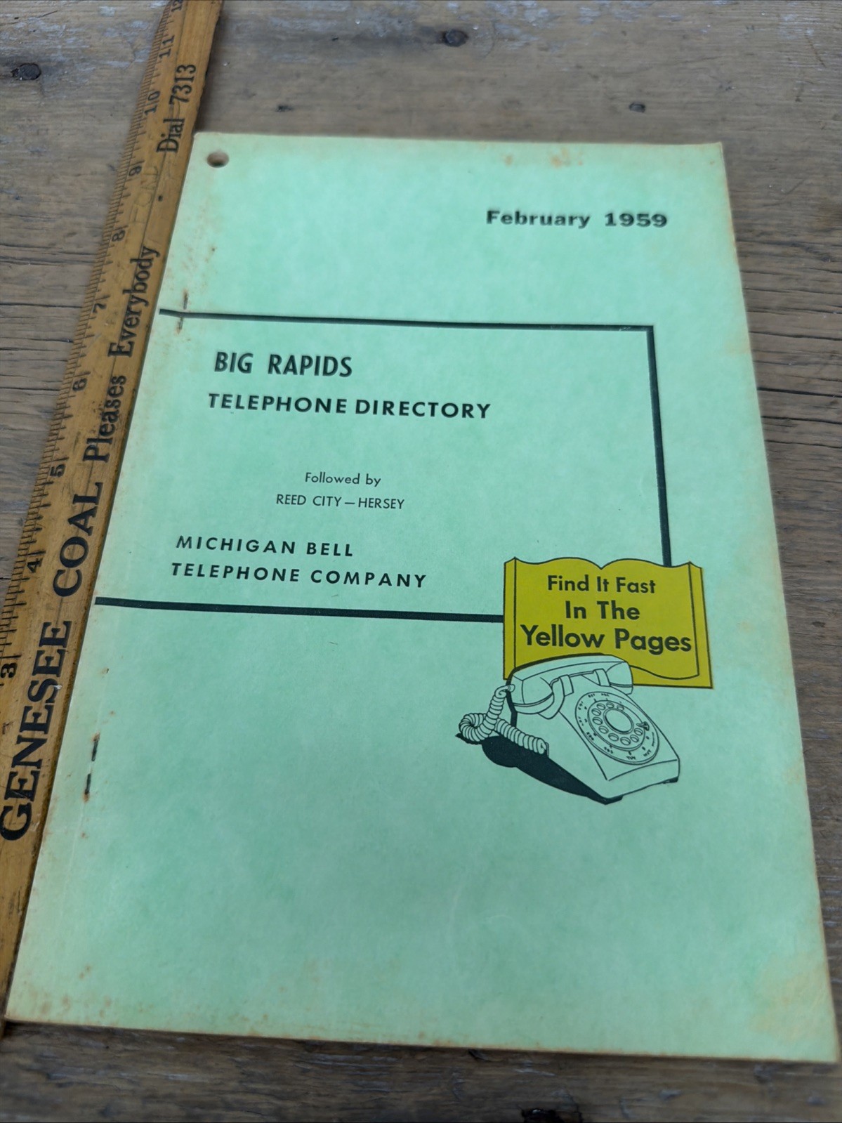 1959 Bid Rapids MI Michigan Bell Telephone Co. Directory & Yellow Pages