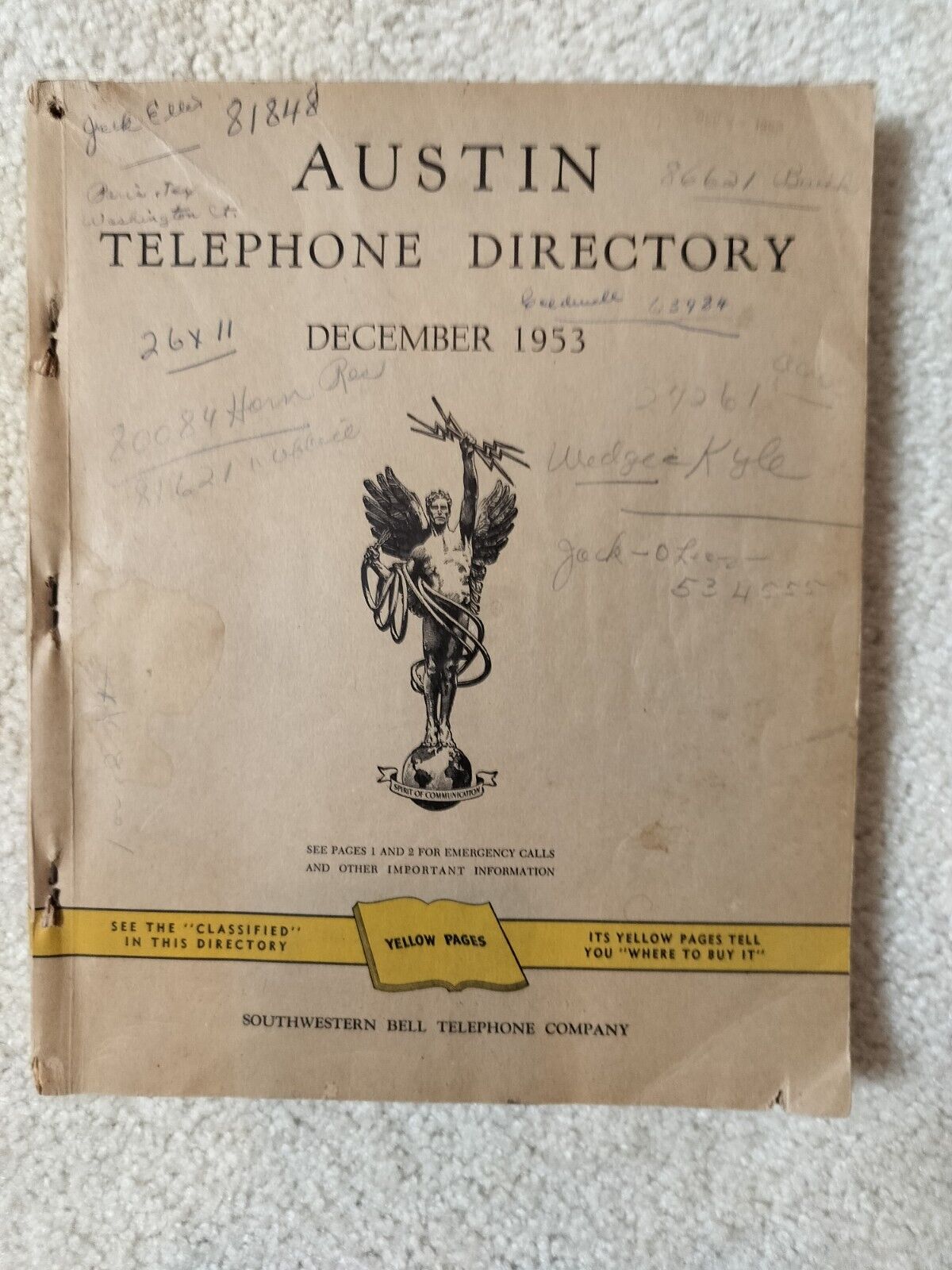 1953  Austin Texas Southwestern Bell Telephone Directory Vintage Ads