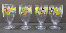 Set 4 Disney Store Summer Plastic Goblet Cup Drink Ariel, Nemo, Tinker Bell  picture