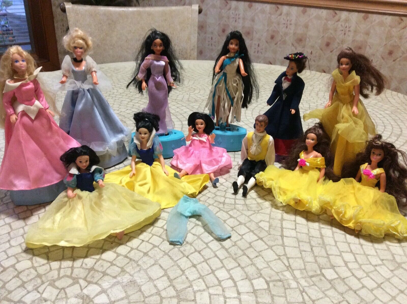 Vintage Disney Dancing Princess Dolls Lot of 12 Aurora Poppins Jasmine Belle 90s