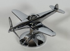 Vintage Negbaur NY Art Deco Chrome P-51 Mustang Airplane Table Lighter picture