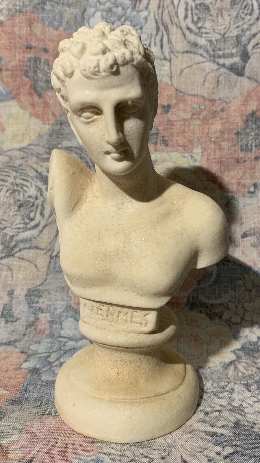 Vintage 70’s Alabaster Hand Carved Hermes Greek Mythology God 6” Bust Statue 