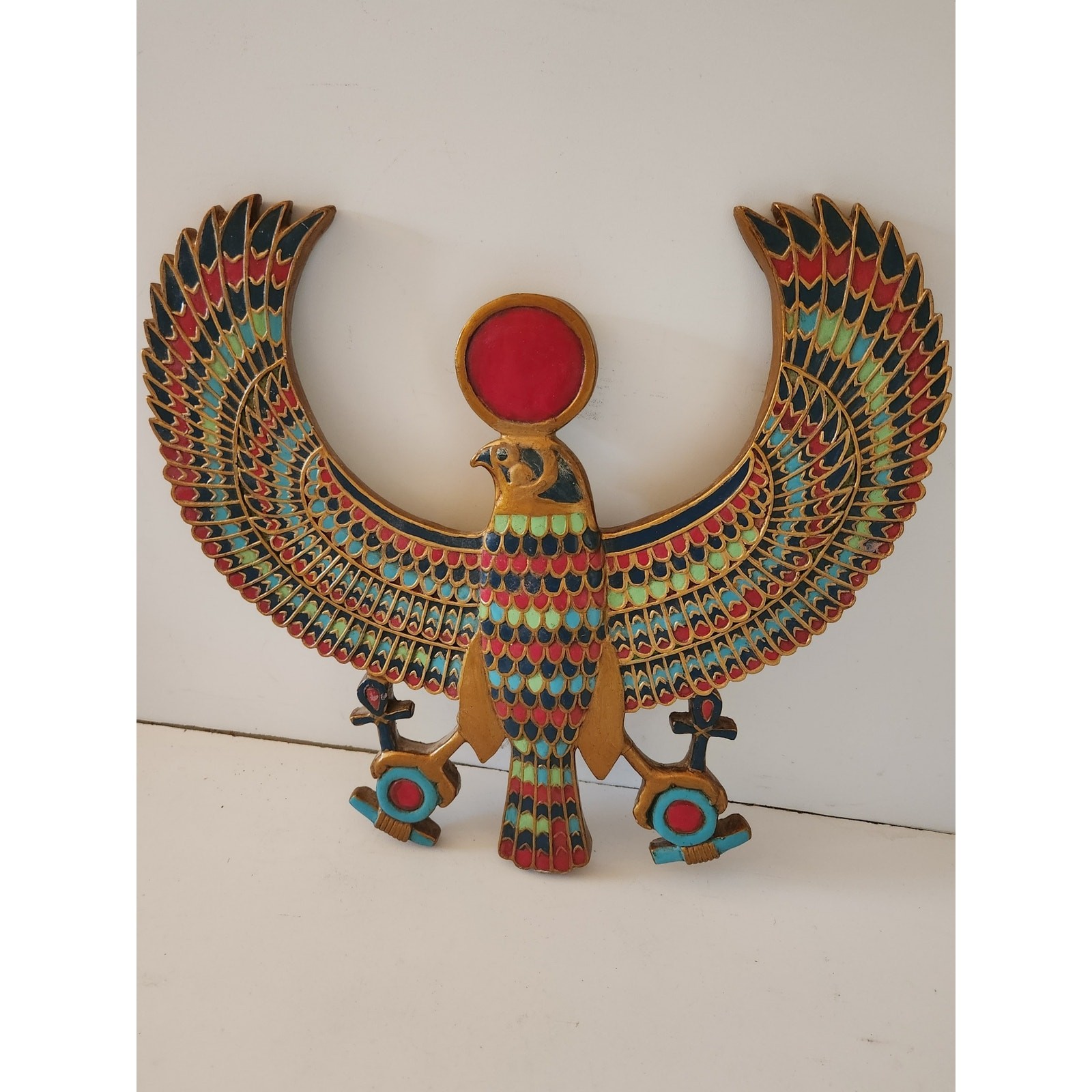 Design Toscano Horus Egyptian God Wall Sculpture Plaque Gold Falcon Deity Decor