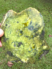 Lemon-Lime Serpentine  - With Pyrite (fools gold)  - LARGE - 242g picture