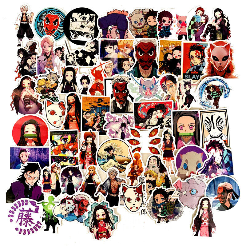 70 pcs Demon Slayer Kimetsu no Yaiba Decal Sticker for Skateboard/Luggage/Laptop