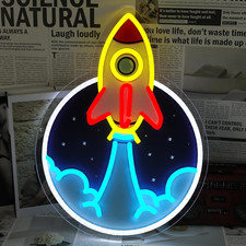 Rocket Neon Sign Space Universe LED Wall Light for Bedroom Living Room Decor picture