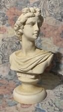 Vintage 70’s Alabaster Hand Carved Apollo Greek Mythology God 6” Bust Statue picture