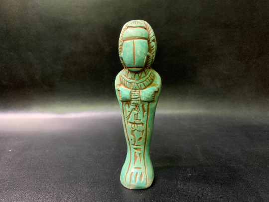 Fantastic Khepri Statue with Scarab Face & Human Body with Egyptian hieroglyph