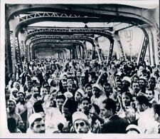 Demonstrators on Boulac Bridge Cairo Egypt Press Photo picture