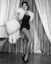 Ann Miller 1955 strikes a leggy pose in fishnet stockings 8x10 glamour photo picture