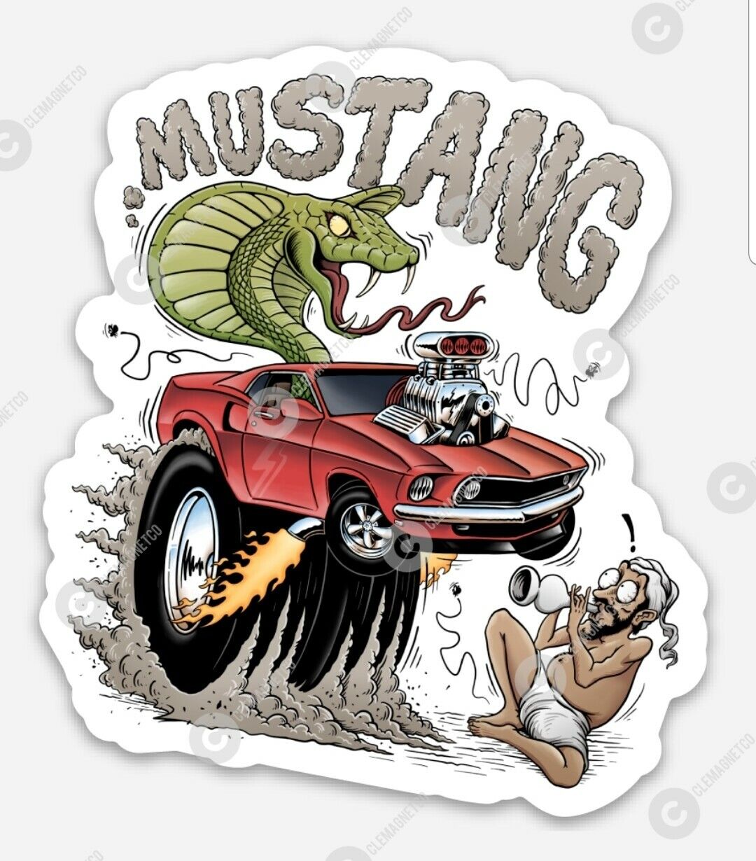 Mustang Cobra Rat Fink MAGNET - Ratfink Muscle car classic Auto Stang 