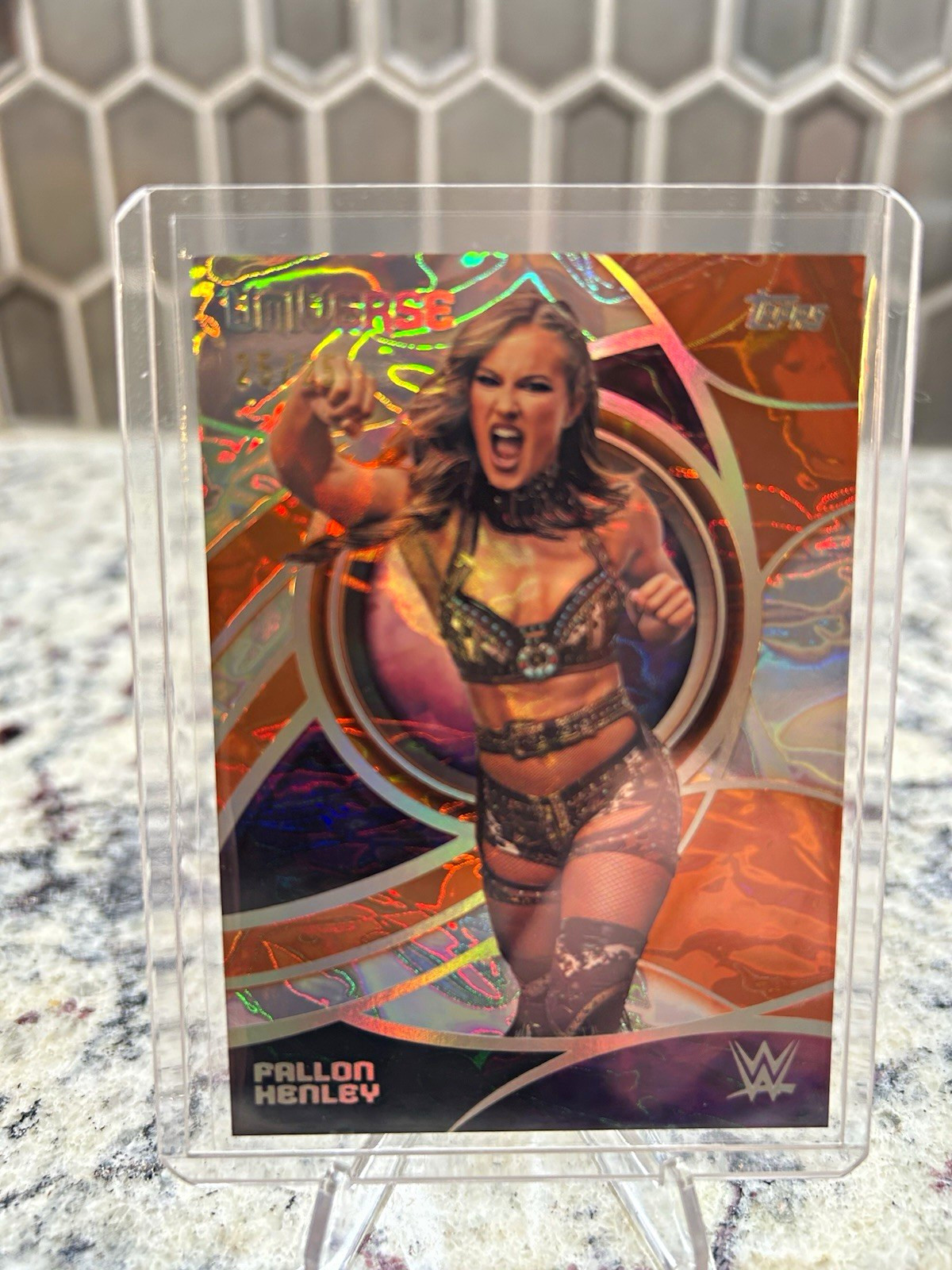 Fallon Henley 25/25 Orange Warp 2026 Topps Universe WWE #39 NXT SSP Fallon Henley 25/25 Orange Warp 2026 Topps Universe WWE #39 NXT SSP