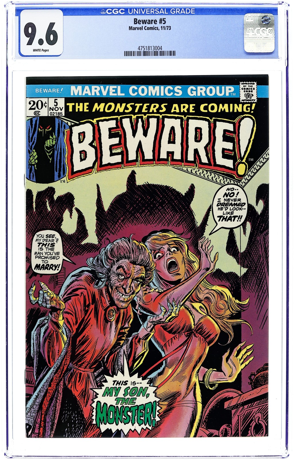 Beware #5 CGC 9.6 1973 4751813004 Beware #5 CGC 9.6 1973 4751813004