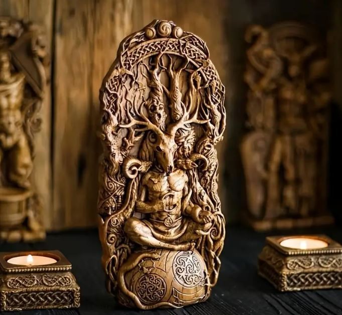 Pagan Ritual Statues Resin Pagan Statue of Pan Horned God Of The Wild and Wilderness for ...