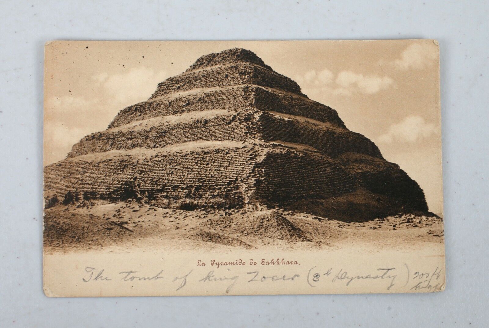 Early 1906 Vintage Travel Postcard Egypt King Zoser Pyramid Djoser Saqqara  