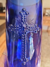 Antique Cobalt Glass Globe for a Sanctuary Lamp 10