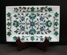 9 x 6 Inches Marble Serving Tray Beautiful Design Inlay Work Placemat for Hotel picture
