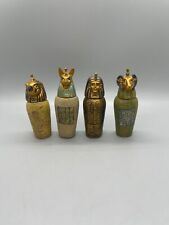 VINTAGE EGYPTIAN CANOPIC JARS FOUR SONS OF HORUS MINI picture