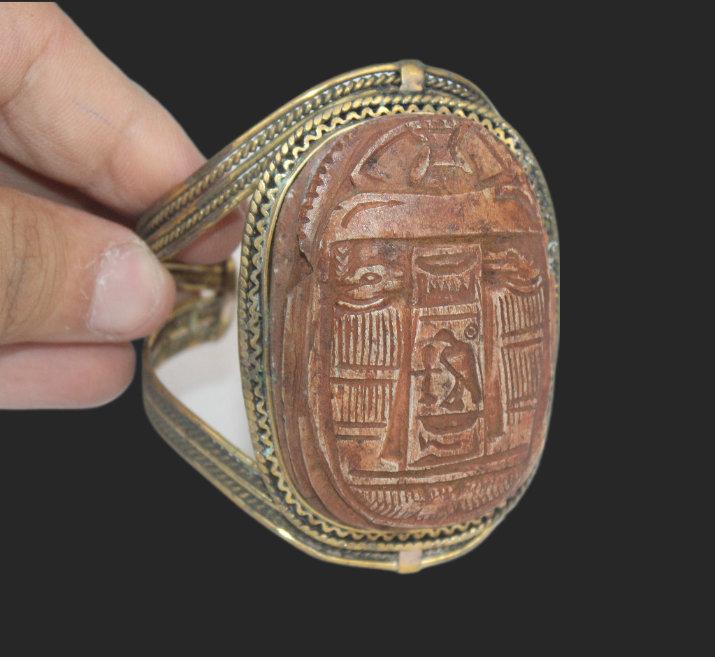 UNIQUE ANCIENT EGYPTIAN ANTIQUE Bracelet Scarab Old Egyptian Pharaonic (BS)
