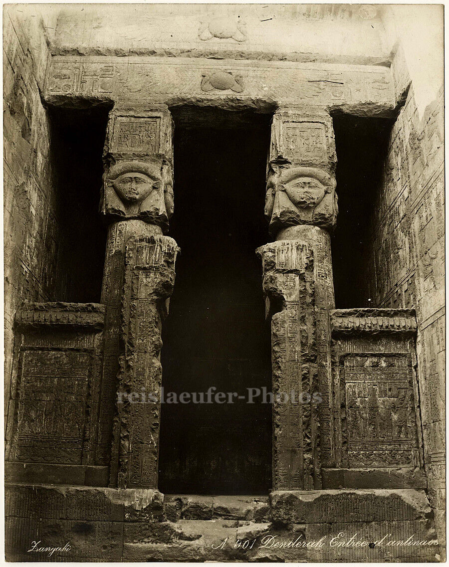 Dendera, Entry of Antinuos (?) by Zangaki, Orig. Photo, ca. 1900
