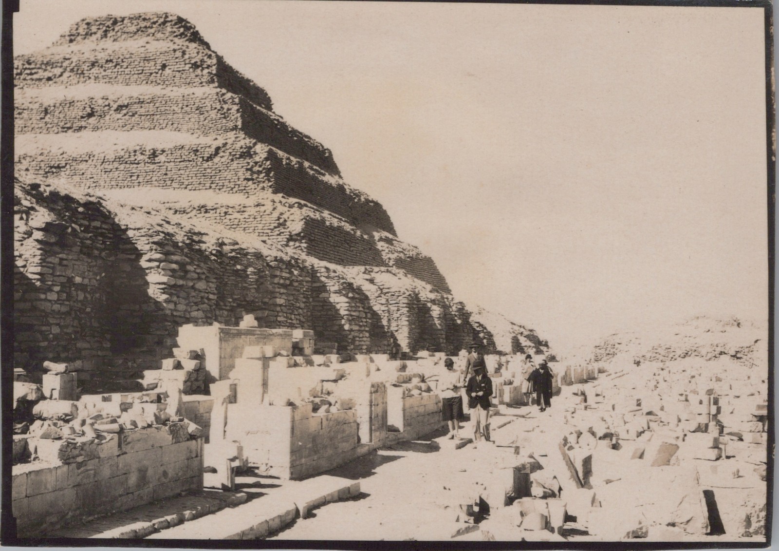 Saqqara Egypt Step Pyramid excavation tourists 1929 - Original Photo Saqqara Egypt Step Pyramid excavation tourists 1929 - Original Photo