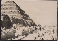 Saqqara Egypt Step Pyramid excavation tourists 1929 - Original Photo picture