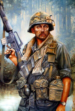 Vietnam War Photos Art -- US Soldier + Rifle picture