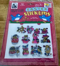 VTG 80’s STICK-UMS Easter Creations Puffy Glitter Stickers, 12 Count, NIP-Taiwan picture