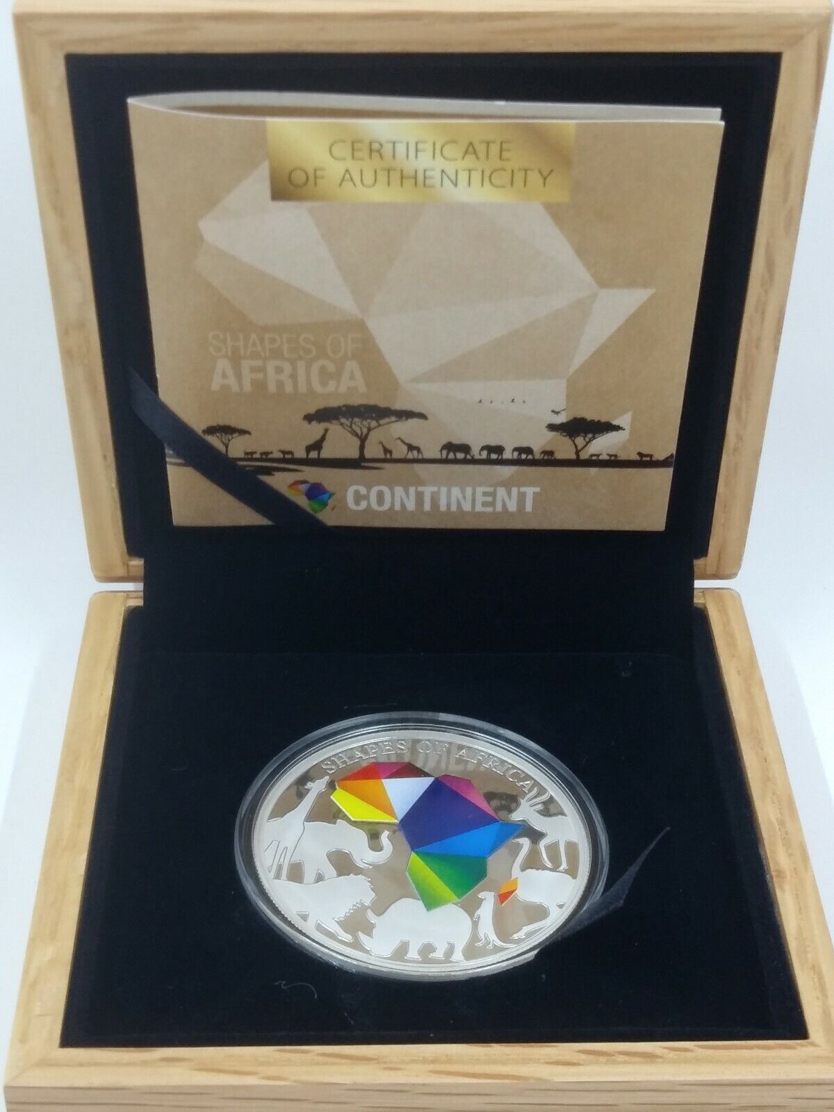 Shapes of Africa The Continent 1 oz .999 250 Francs