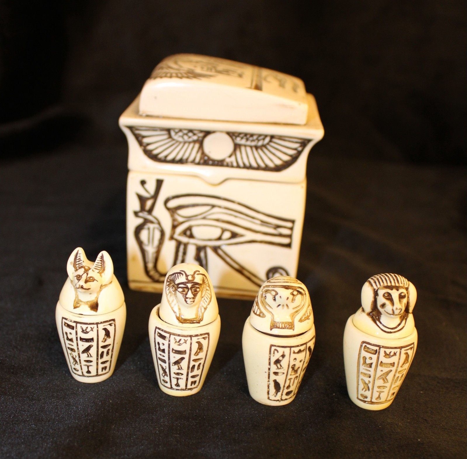 EAncient Egyptian Antiques Sons of Horus Canopic Egyptian Pharaonic Mythology