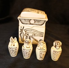 EAncient Egyptian Antiques Sons of Horus Canopic Egyptian Pharaonic Mythology picture