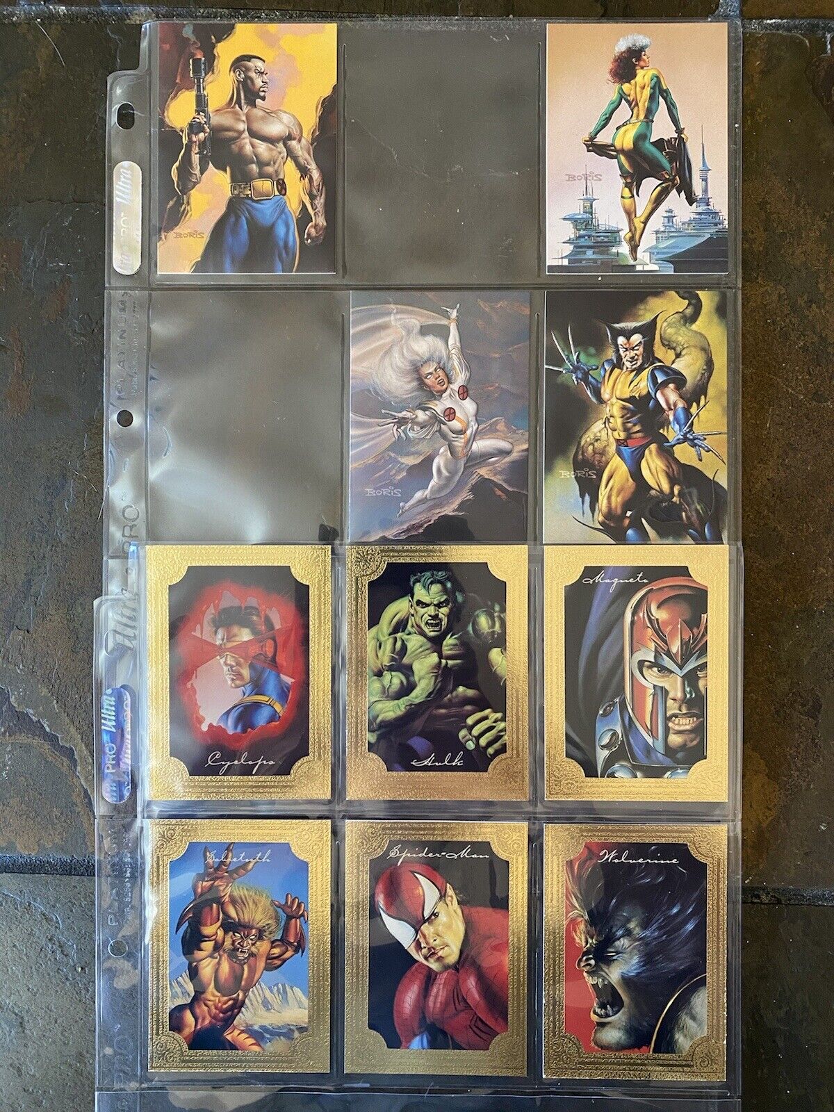 Marvel Masterpieces 1996 Complete Set w/ALL Gold Gallery & 4 of 6 Double Impact