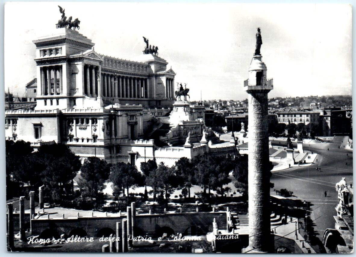 Postcard - Altar of the Nation and Trajan\'s Column - Rome, Italy