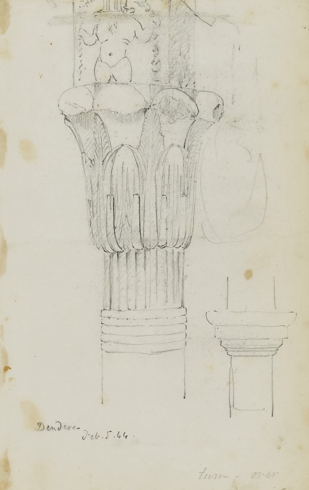 Miner Kilbourne Kellogg 1844 Dendera Vintage Art Sketch Reprint Miner Kilbourne Kellogg 1844 Dendera Vintage Art Sketch Reprint