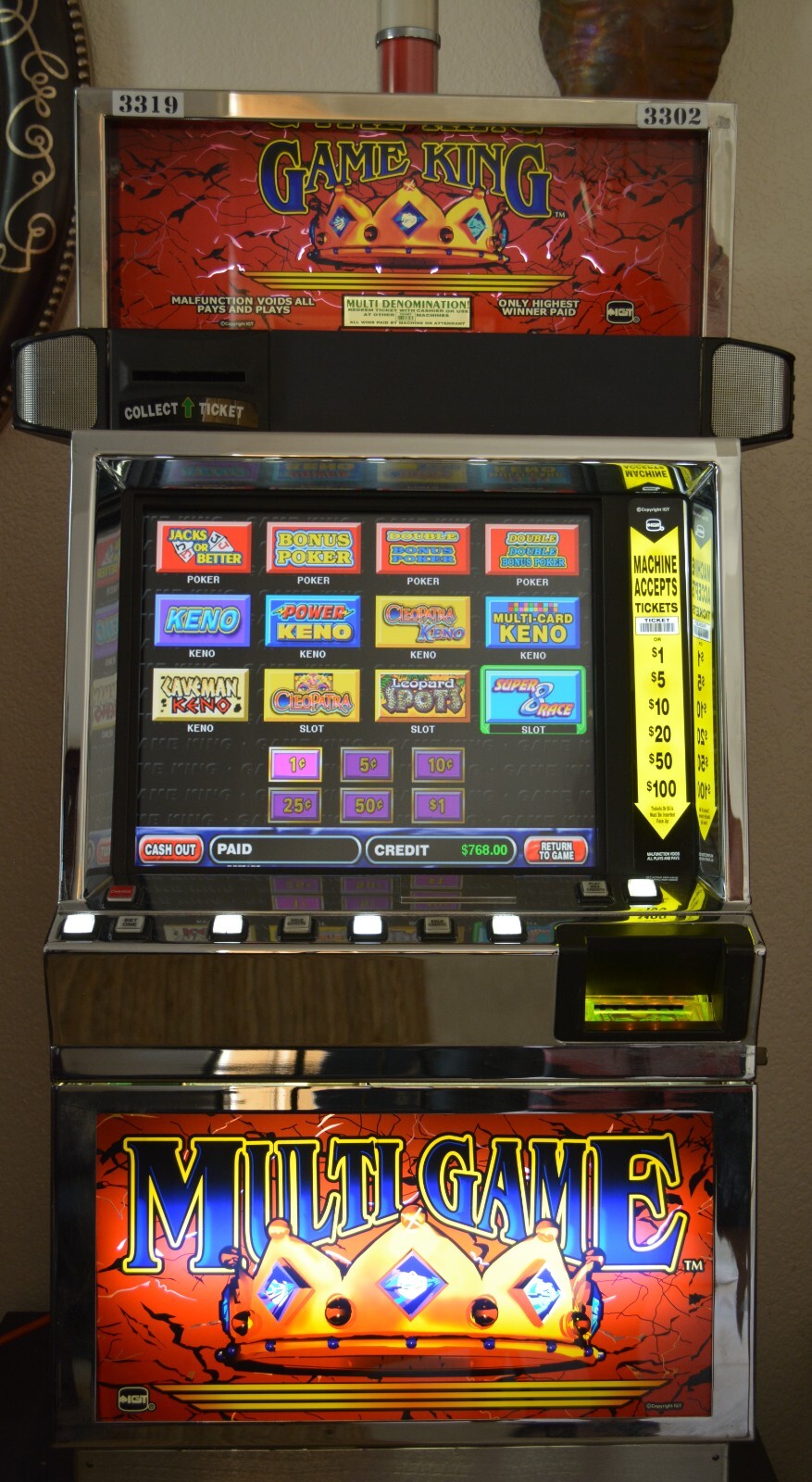 Cleopatra, 20 Card Keno, Caveman Keno type Game King with many other games