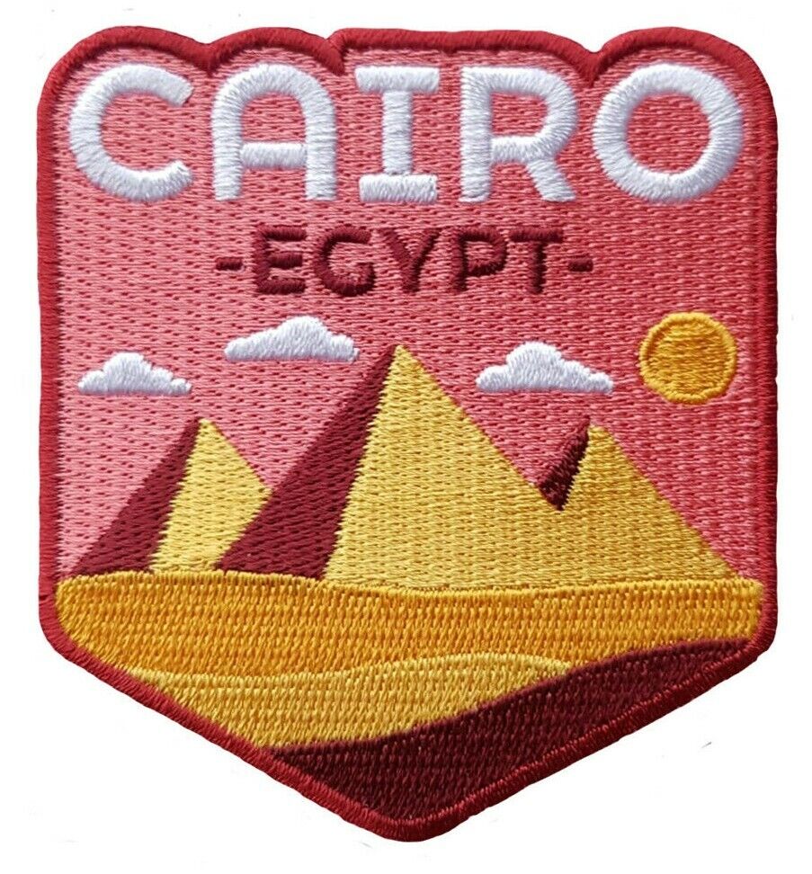 Pyramids of Giza, Cairo, Egypt Travel Patch Embroidered Iron on Sew on Souvenir