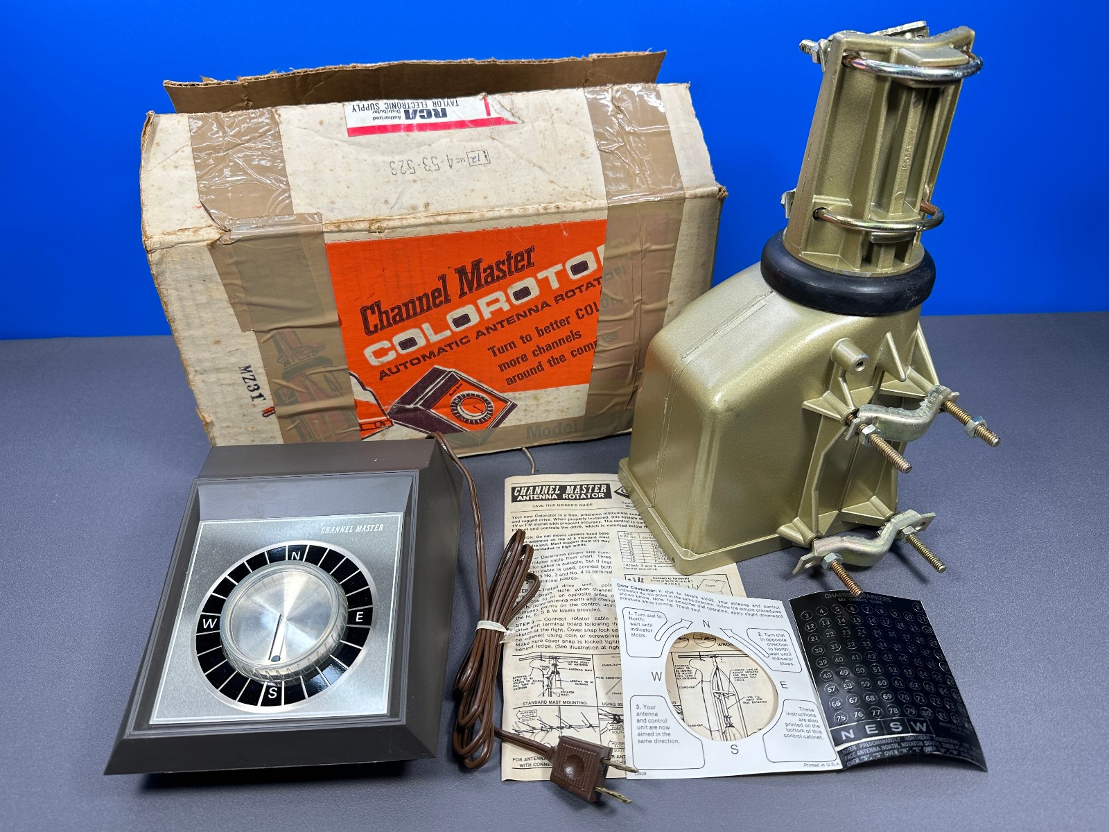 CHANNEL MASTER COLOROTOR AUTOMATIC ANTENNA ROTATOR 9512A WITH CROWN ...